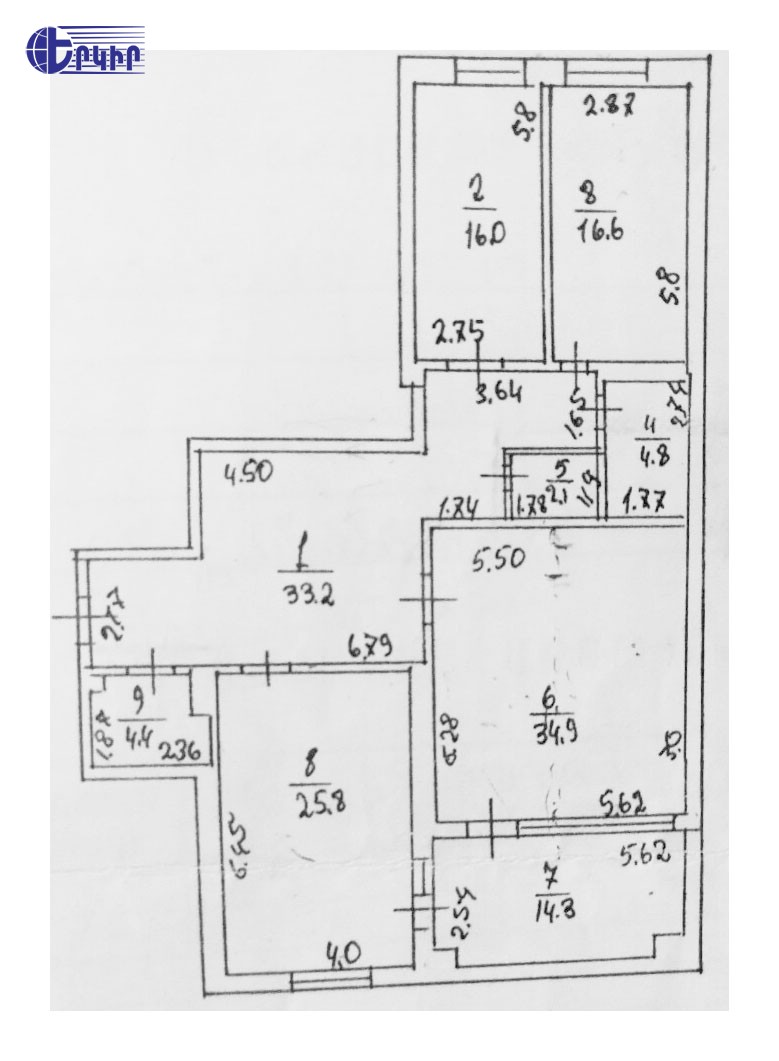 Квартиры Код 6+33064